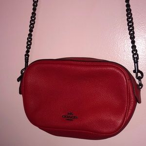 Auth Red Coach Crossbody Purse